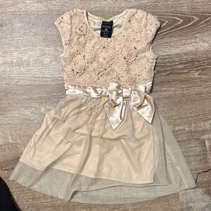 George Rosette Embellished Cream Dress